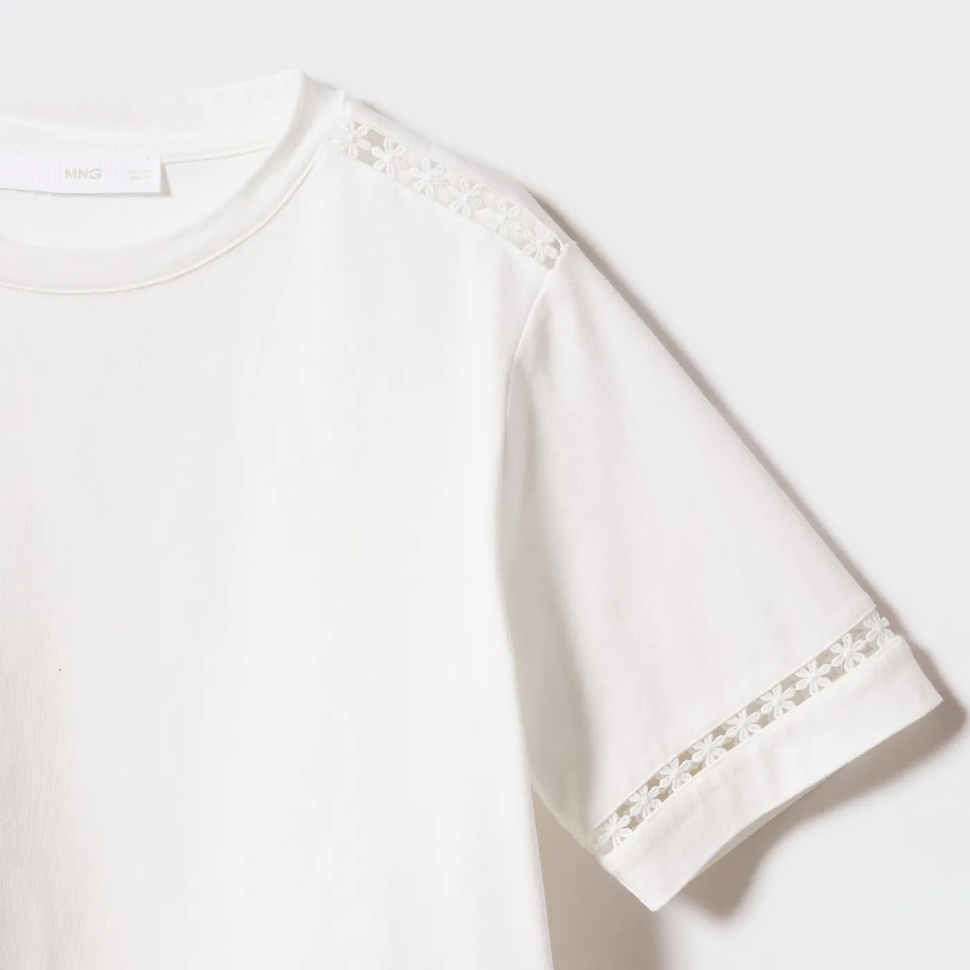 Embroidered White Cotton T-Shirt - Image 6